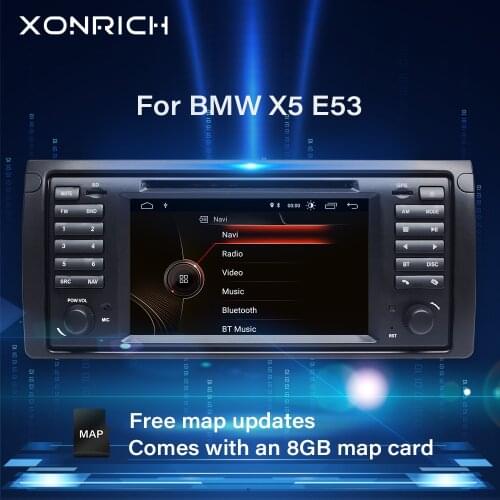 Xonrich 1 Din Car DVD Player Car Radio GPS Navigation For BMW X5 E39 BMW 5 Series 2002-2007 Multimedia Stereo Audio Head Unit