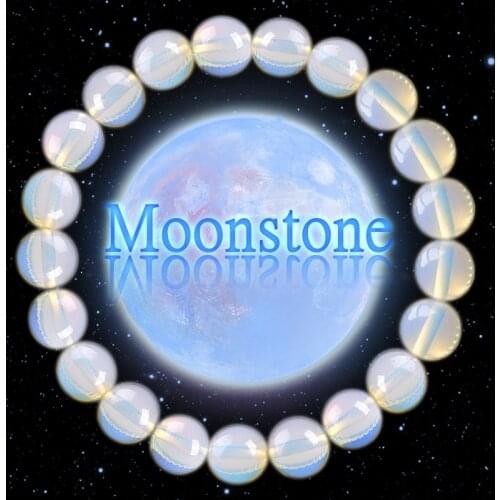 Natural Opal Moon Stone Bracelets for Women Single Circle Crystal Bracelet Jewelry Romantic Casual Crystal Yoga Bracelet