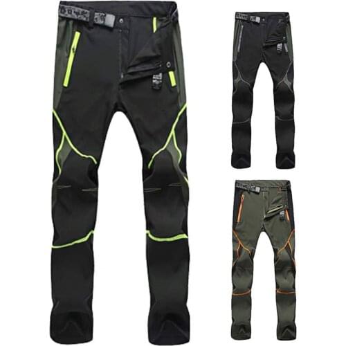 Men Pants Skinny Sweatpants Trousers Sports Pants Jogging Exercise Fitness Pants Color Block Quick Dry Zipper Mid Rise Trousers