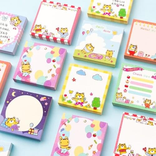 100Sheets Tiger Cartoon Writing Paper Loose Leaf Memo Pad Message Notes Decorative Notepad Paper Stationery Office Supplies Gift