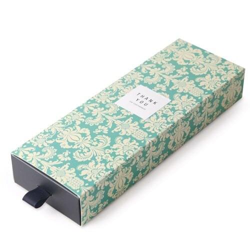 8.5x24.5x3.5CM elegant blue flower pattern 10 set Chocolate Paper Box Storage Boxes valentine Christmas Birthday Gifts Packing