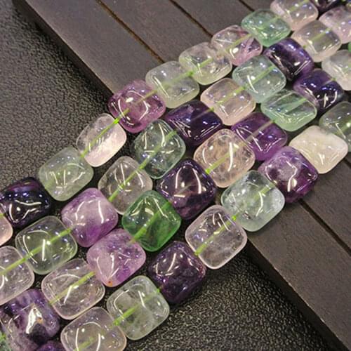 10x14mm Natural Fluorite Stone Beads 15'' Oval Rectangle DIY Loose Beads For Jewelry Making Women Beads Bracelet Necklace Gift