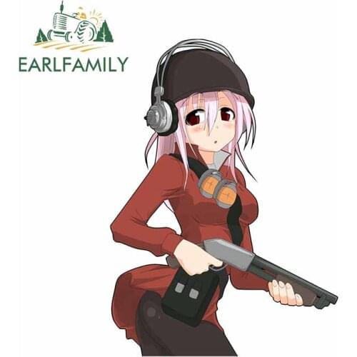 EARLFAMILY 13cm x 9.4cm For Guitar Anime Girl Waterproof Fine Decal Fashion Car Stickers Car Door Protector Vinyl Material Decor