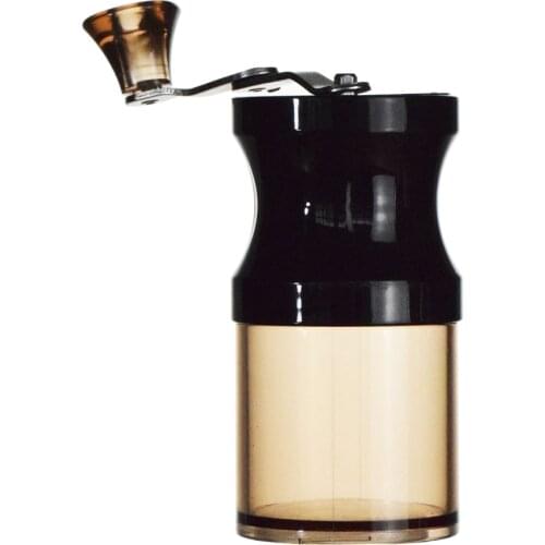 Ecocoffee Stocked Eco-friendly Plastic Manual Coffee Bean Grinder Ceramic Burr Mill Brushed Stainless Steel Handle