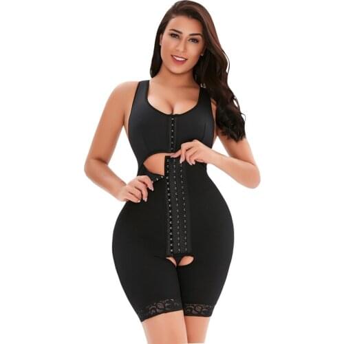 Fajas Full Waist Trainer Body Shaper Tummy Clip and Zip Women Slimming Corsets Seamless Butt Lifter Shapewear Bodysuit With Bra