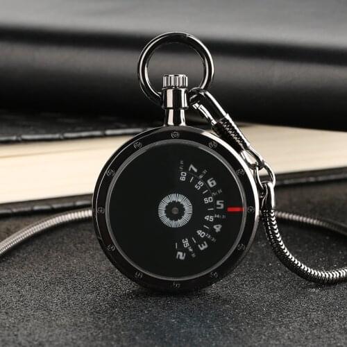 Quartz Pocket Watch Fashion Black Numerals Time Read With 30cm Chain No Cover Design Men Watches Creative Clock