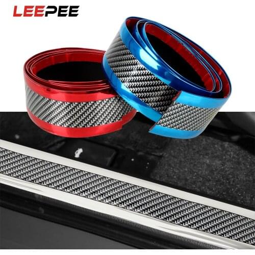 LEEPEE 1Mx50MM Car Door Sill Protector Strip Black Trim Bumper Edge Guard Car Door Edge Anti-collision Sticker Moulding Strip