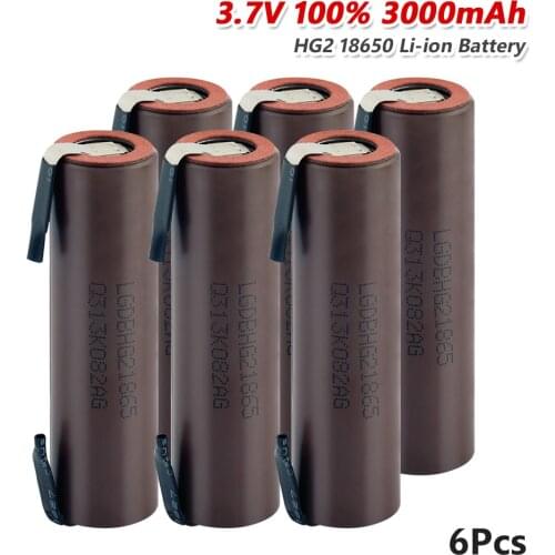 3.7V HG2 18650 Battery 3000mAh 18650 HG2 3.6V 20A High Power Discharge Li-ion Large Current Battery for screwdriver + DIY Nickel