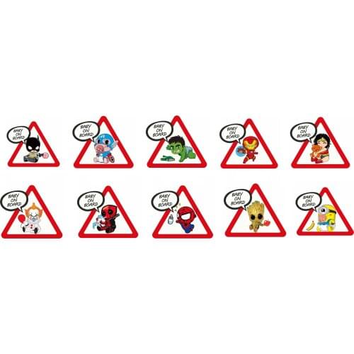 Little Superhero Baby on Board Car Stickers Reflective Decals Waterproof Sunscreen PVC Kk Accessories 15cm*13cm