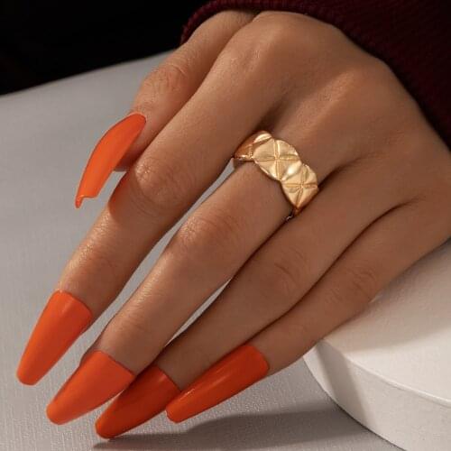 HuangTang Minimalist Punk Gold Color Metal Finger Rings for Women Vintage Simple Design Figure Rings Men Party Jewelry Gifts