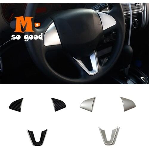 For Honda FIT JAZZ accessories 2014 2015 2016 car styling Car Steering wheel Button frame cover trim 3 pcs