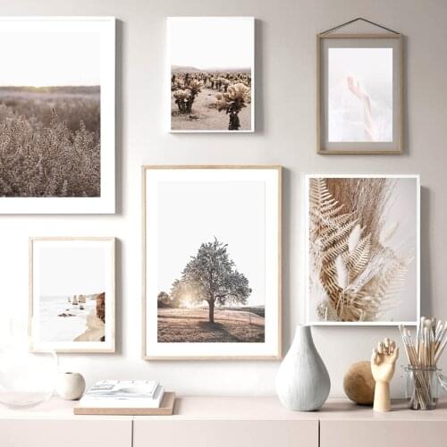 Wall Decor Art Poster Pampas Grass Paintings Canvas Noridc Home Room Decoration Landscape Prints Poster for Interior Frameless