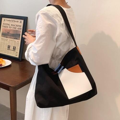 New Fashion Patchwork Messenger Bags Students Bookbag Large Capacity Letters Bags Women Handbags New Shoulder Tote Bags