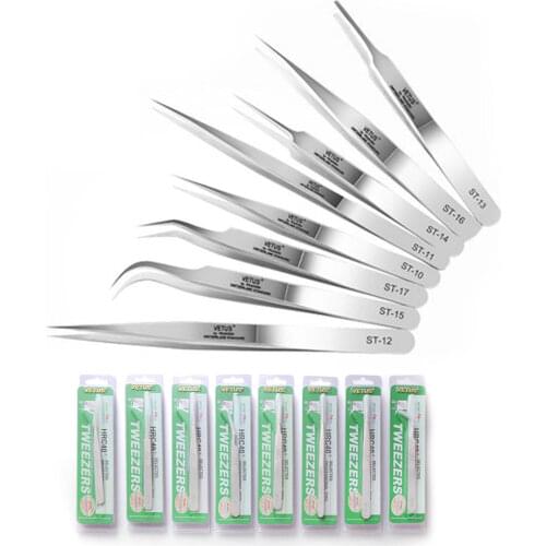Maquiagem Profissional Stainless Steel Lashes Tweezers Makeup Ferramentas Pinzas Cejas Eyelash Extension Tweezer Pincet VETUS
