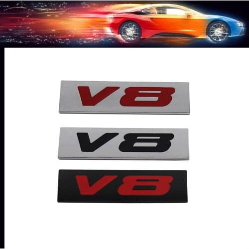 Premium V8 V 8 car Engine Hood Fender trunk Tail Rear Bonnet Nameplate Decal Emblem Badge Sticker for Universal