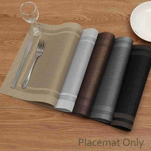 PVC Washable Placemats for Dining Table Mat Non-slip Placemat Set in Kitchen Accessories Cup Coaster Wine Pad
