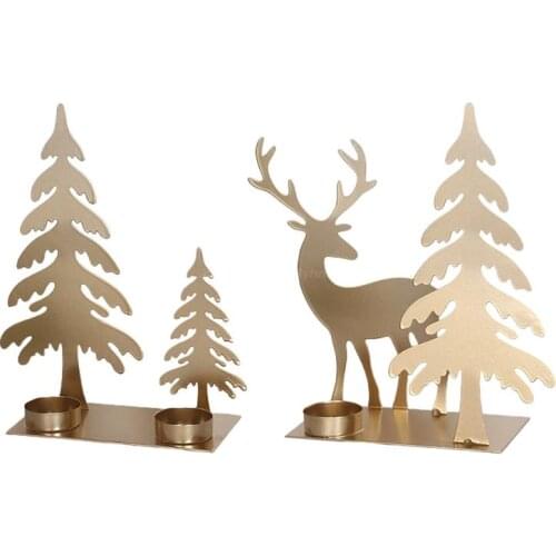 Q81C Christma Theme Art Candlestick for House Dining Tables Centerpiece Decorations