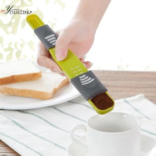OYOURLIFE Adjustable Kitchen Cooking Measuring Spoon Double Head Long Handle Powder Liquid Measuring Cup Kitchen Measuring Tools