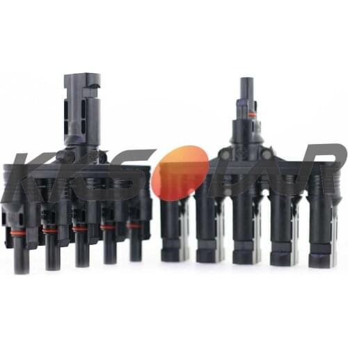 Solar Panel T Branch Connectors Cable Coupler Combiner - 1 Male to 5 Female(M/5F) and 1 Female to 5 Male(F/5M)