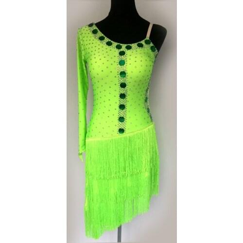 New style Latin dance costume sexy senior sequins tassel latin dance dress for women latin dance compeititon dresses S-4XL