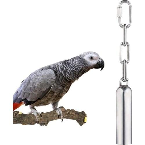Stainless Steel Parrot Bird Chewing Bell Toy Standing Rest Rack Pet Supplies