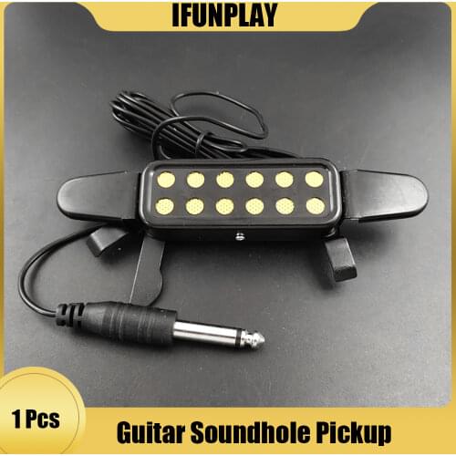 12-hole Acoustic Guitar Sound Hole Pickup Magnetic Transducer with Audio Cable Sound Hole Pickup Guitar Accessories