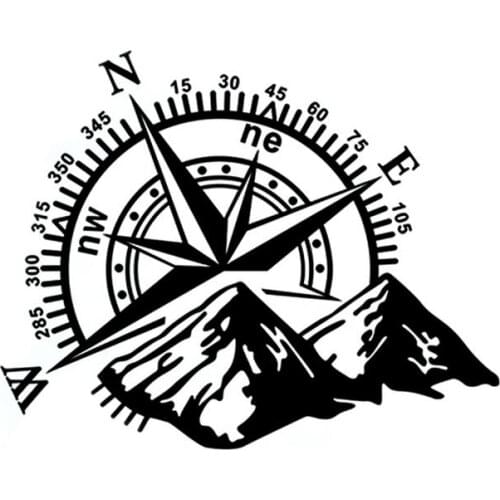 1pcs 3D High Quality 60*50cm Fashion Mountains Compass Rose Decal Nautical Compass Navigate Car Sticker