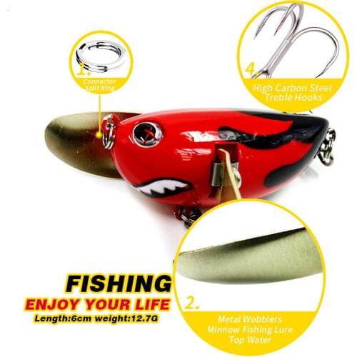 1PCS 6cm/12.7g Shark Lure Whopper Plopper Fishing Lure Artificial Popper Hard Bait Chatterbait TopWater Wobblers YU062