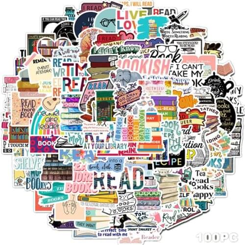 TD ZW 100Pcs English Reading Stickers For Suitcase Skateboard Laptop Luggage Fridge Phone Car Styling Sticker