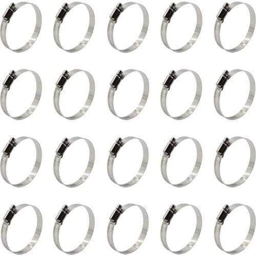 20PCS Cable Clamp,Adjustable Steel Duct Clamps Hose Clamp Pipe Clamp Air Ducting Clamp Worm Drive Hose Clamps Tube Clamp Metal C