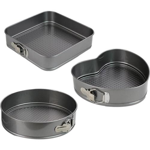 3Pcs Non Stick Spring Form Round Cake Baking Bake Tin Tray Pan Leakproof Cheesecake Pan With Detachable Bottom Pizzas Bakeware