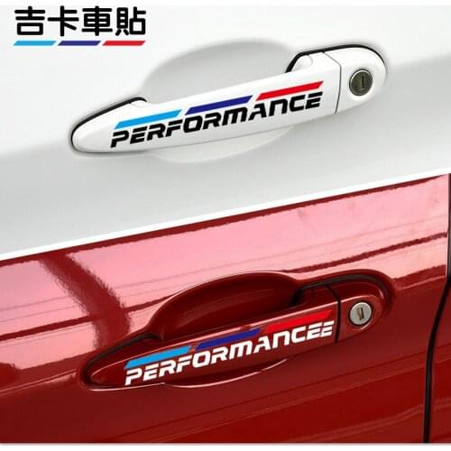 4pcs Car Door Handle Sticker Performance Badge Body Sticker for BMW M3 M5 M6 X1 X3 X5 E34 E39 E36 E60 E90 E46 F30 Car Styling