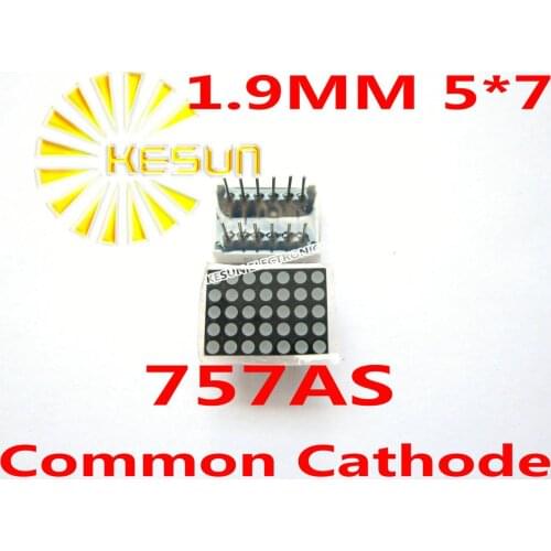 50PCS x 1.9MM 5X7 Red Common Cathode/Anode LED Dot Matrix Digital Tube Module 757AS 757BS LED Display Module