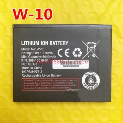 W-10 Battery W10 For NETGEAR NightHawk M1 MR1100 SIERRA WIRELESS Bateria Replacement 3.8V 5040mAh Li-Ion Rechargeable Batteries