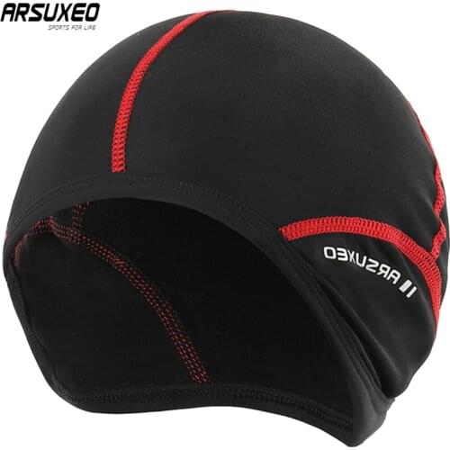 ARSUXEO Winter Cycling Cap Man Road Cycling Caps Quick Dry Thermal Fleece Cap Breathable Windproof Mountain Bike Hats