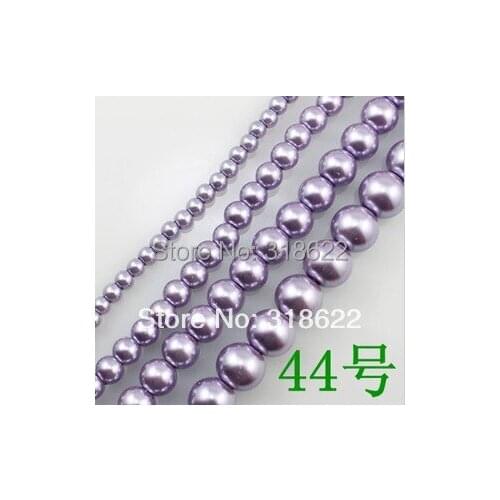 Free shipping wholesale Color 44 4MM-16MM Loose imitation Glass Pearl Beads