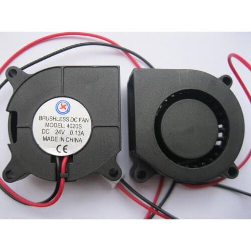 1 pcs Brushless DC Cooling Blower Fan 4020S 24V 2 Wire Black Color