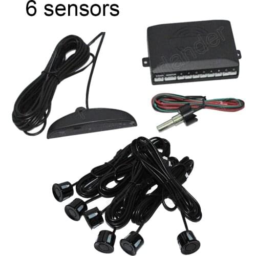 Car parking sensor 6 sensors system parking reversing radar system monitor 22mm 3 colors free shipping Sound Alarm Indicator