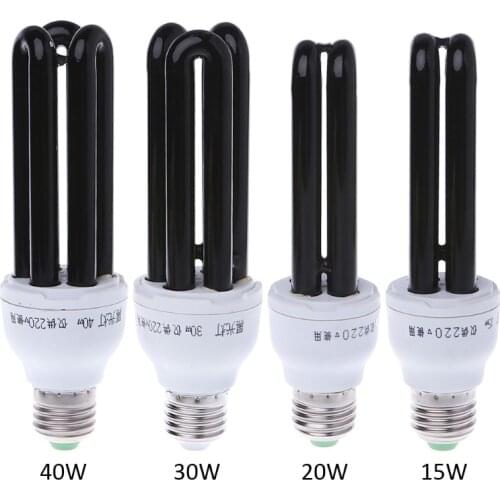 E27 15/20/30/40W UV Ultraviolet Fluorescent Blacklight CFL Light Bulb Lamp 220V