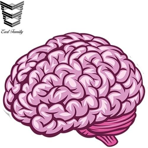 EARLFAMILY 13cm x 10cm Car Styling Car Sticker Brain Vinyl Sticker Laptop Travel Luggage Auto Moto Decor Waterproof Accessories