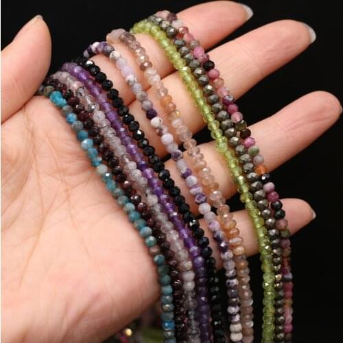 Natural Stone Bead Faceted Beads Garnet/Lapis Lazuli/Tanzanite/Charoite/Ruby For Jewelry Making DIY Necklace Earrings Accessory