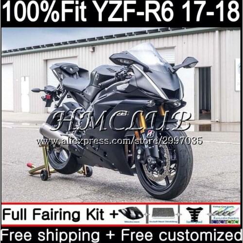Injection Body For YAMAHA Matte black YZF600 YZF-R6 YZF R6 2017 2018 3HC.7 YZF 600 YZF R 6 17 YZF-600 YZFR6 17 18 Fairing Kit