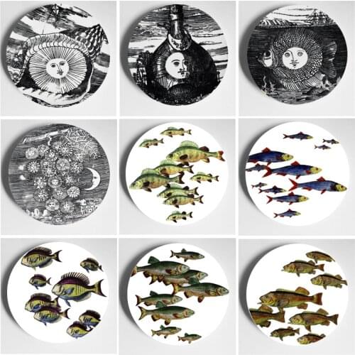 6/7/8/10 Inches Ceramic For Home Studio Bar Wall Plate Handcrafts Italy Design Decoration Art Plate