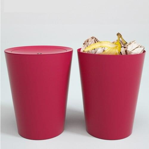 Trash Can with Swing-top Lid 360 Degree Flip 9L Bathroom Kitchen Home Trash Gargage Can EF