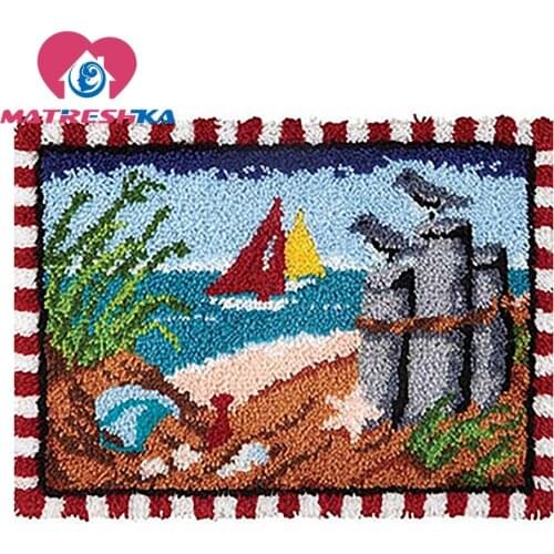 Latch hook rug kits Landscape tapestry kits carpet embroidery latch hook rug needlework button package diy rugs hook rug