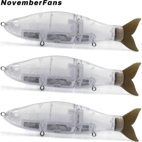 NovemberFans 5pcs/lot Unpainted Glide Shad Swimbait 16.5cm Float Sinking Fishing Lures Blank Jointed Minnow Soft Tails Fishing