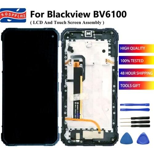 K0SPPLHZ Original For 6.88" Blackview BV6100 LCD Display + Touch Screen Digitizer Assembly + Frame BV 6100 Dispaly Replace Parts