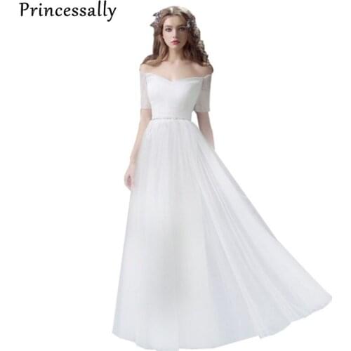 Princessally White Evening Dress The Bride Banquet Elegant Sweetheart Lace-up Long Prom Dress Princess Crystal Belt Formal Dress