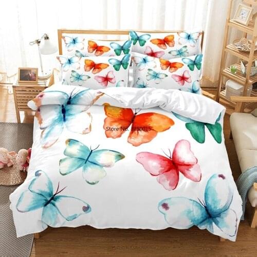 Psychedelic Butterfly Bedding Set Duvet Cover Set 3d Bedding Digital Printing Bed Linen Queen Size Bedding Set Fashion Design