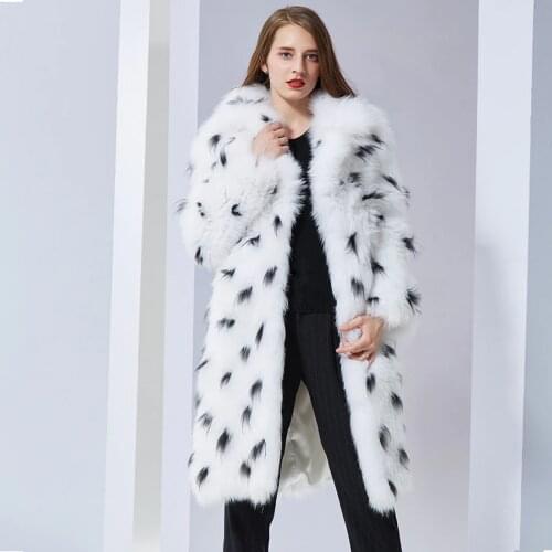 Luxurious Natural Fox Fur Coat Jacket Classic Fashion Turn-Down Collar Long Soft Warm Outwear 2020 Autumn Winter New Style